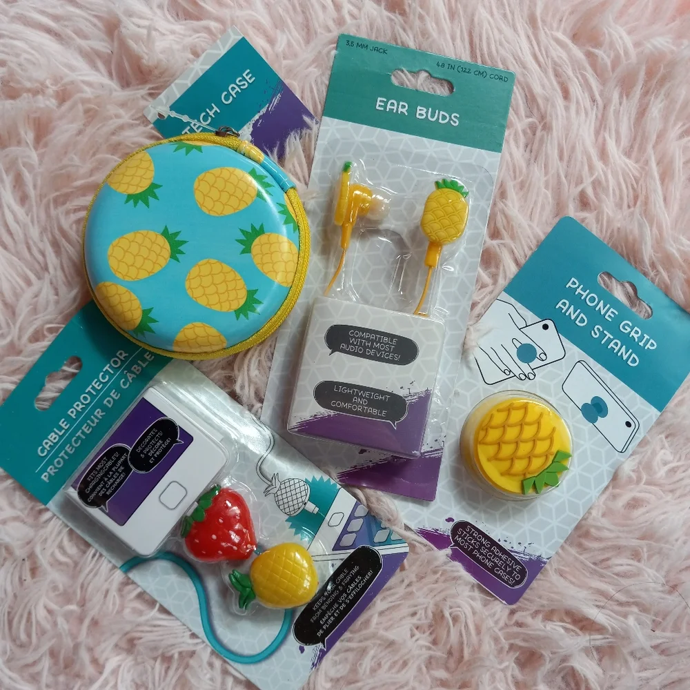❣️HOST PICK! Pineapple 🍍 kawaii ultimate phone accessory kit! 5 piece kit cute - Picture 1 of 9